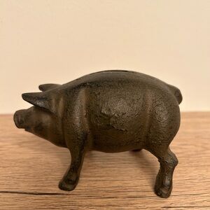 Antique Early 1900 Cast Iron Pig Figurine Vintage